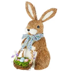 New The Jolly Christmas Shop Raz 12" Bunny With Basket Easter Decoration 4253309