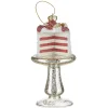 Clearance The Jolly Christmas Shop Raz 5.25" Cake On Plate Glass Christmas Ornament 4220908