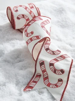 The Jolly Christmas Shop Raz 4" Candy Cane Sequined Wired Christmas Ribbon R4227728