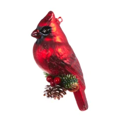 New The Jolly Christmas Shop Raz 4.5" Cardinal Glass Christmas Ornament 4352850