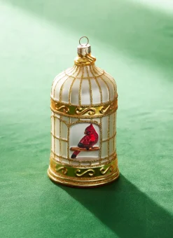 Outlet The Jolly Christmas Shop Raz 5.25" Cardinal In Birdcage Glass Christmas Ornament 4352858