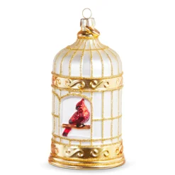 Outlet The Jolly Christmas Shop Raz 5.25" Cardinal In Birdcage Glass Christmas Ornament 4352858