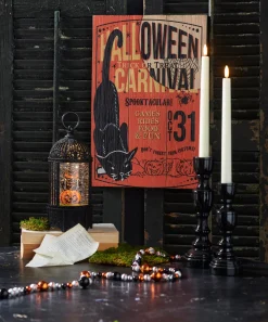Online The Jolly Christmas Shop Raz 18" Carnival Cat Wood Halloween Sign 4428108