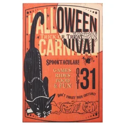 Online The Jolly Christmas Shop Raz 18" Carnival Cat Wood Halloween Sign 4428108