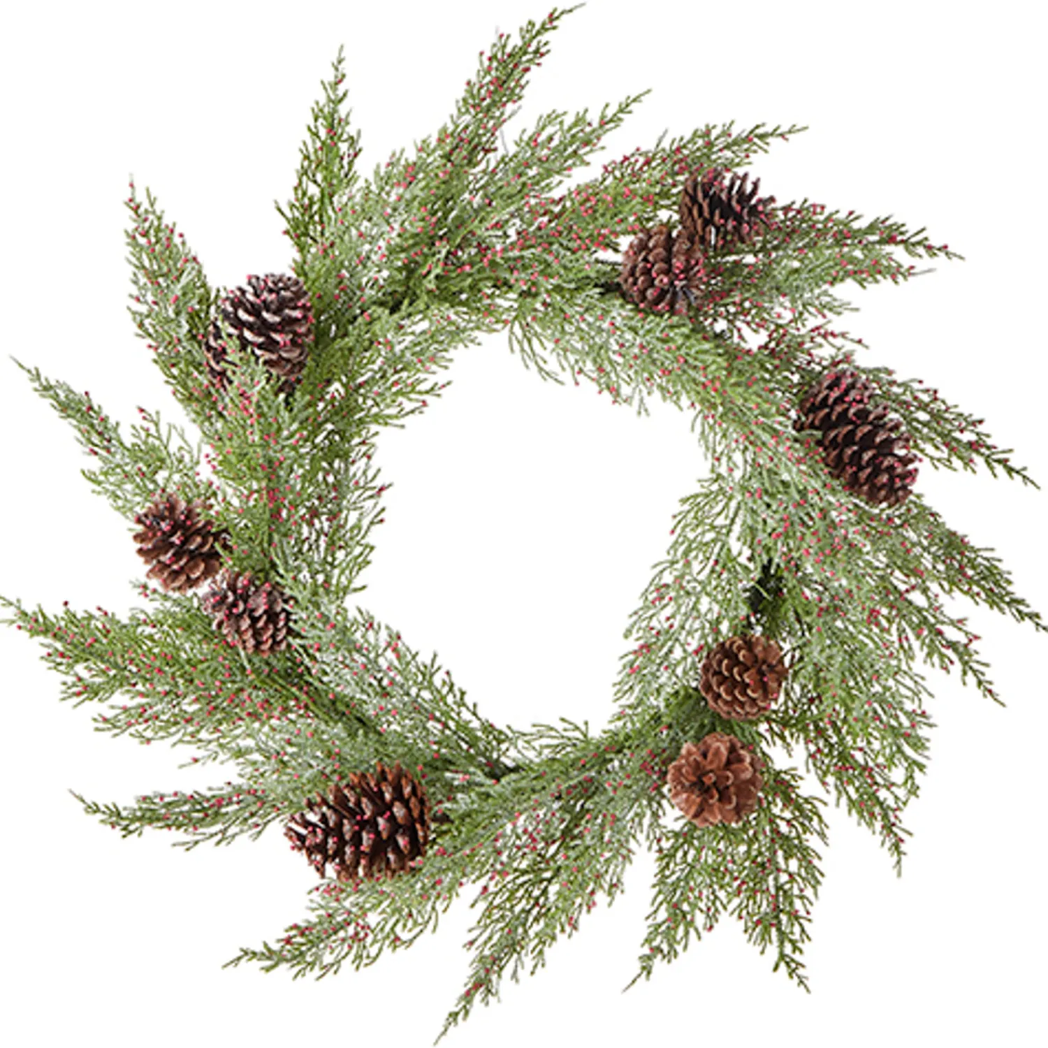 Online The Jolly Christmas Shop Raz 24" Cedar, Pinecone, And Berry Christmas Wreath W4202569