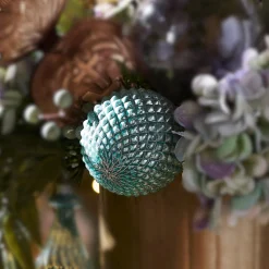 Clearance The Jolly Christmas Shop Raz 4" Cerulean Blue Quilted Glass Ball Christmas Ornament 4422947