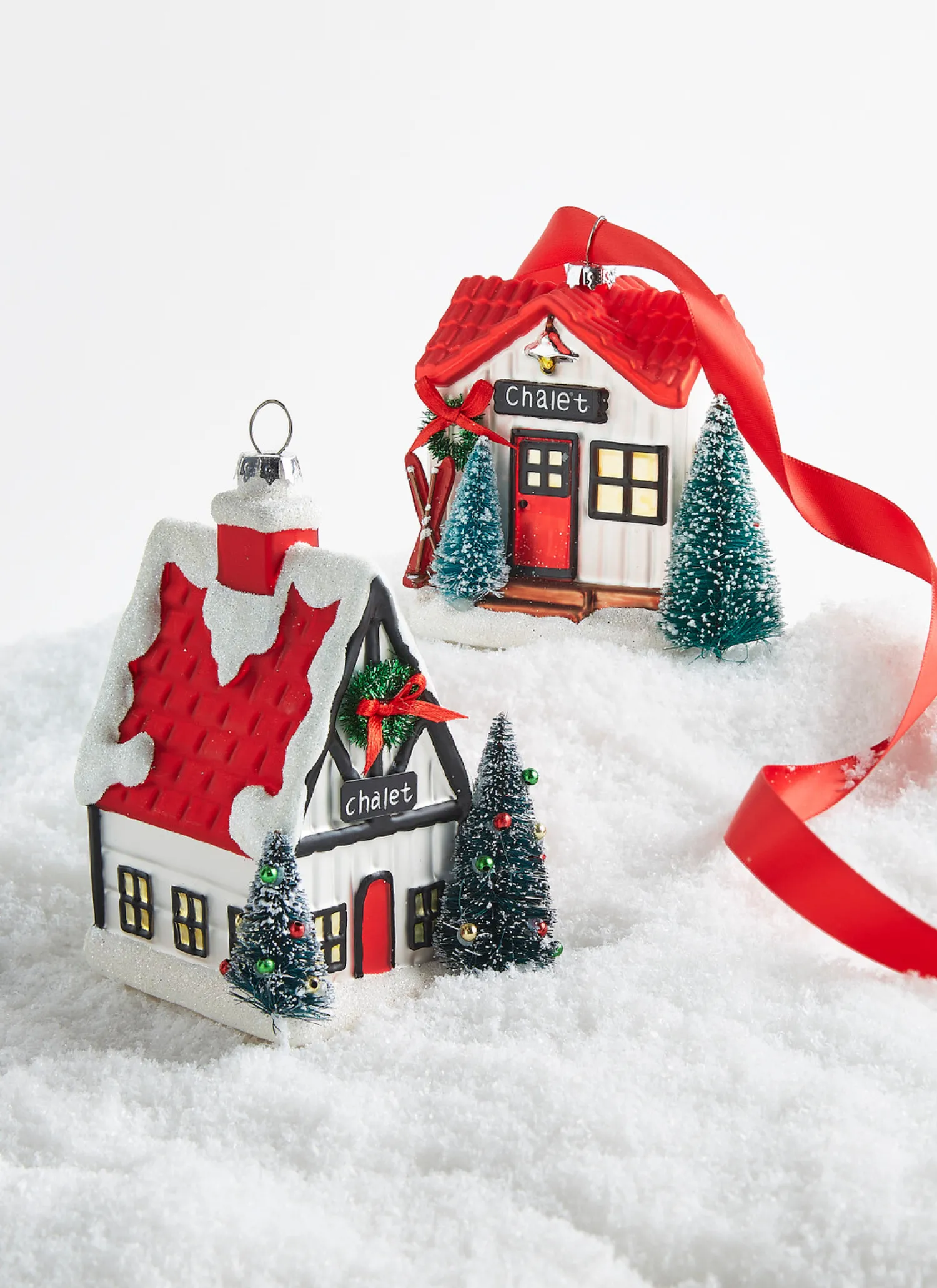 The Jolly Christmas Shop Raz 4" Chalet Cabin Glass Christmas Ornament 4320942