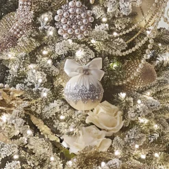 The Jolly Christmas Shop Raz 4" Champagne Jeweled Christmas Ornament With Bow 4427329