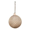 New The Jolly Christmas Shop Raz 4" Champagne Quilted Glass Ball Christmas Ornament 4422946