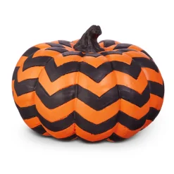 Online The Jolly Christmas Shop Raz 7.5" Checkered Or Chevron Orange Or Black And White Pumpkin Halloween Decoration