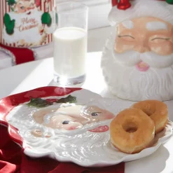 The Jolly Christmas Shop Raz 14.5" Classic Santa Face Christmas Serving Tray 4457657