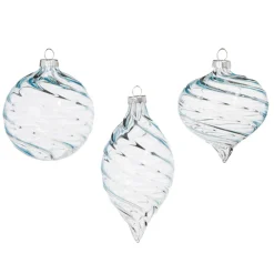 Online The Jolly Christmas Shop Raz 3" Clear Blue Blown Glass Christmas Ornament 4322921