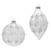 New The Jolly Christmas Shop Raz 4" Clear Frosted Glass Christmas Ornament 4422833