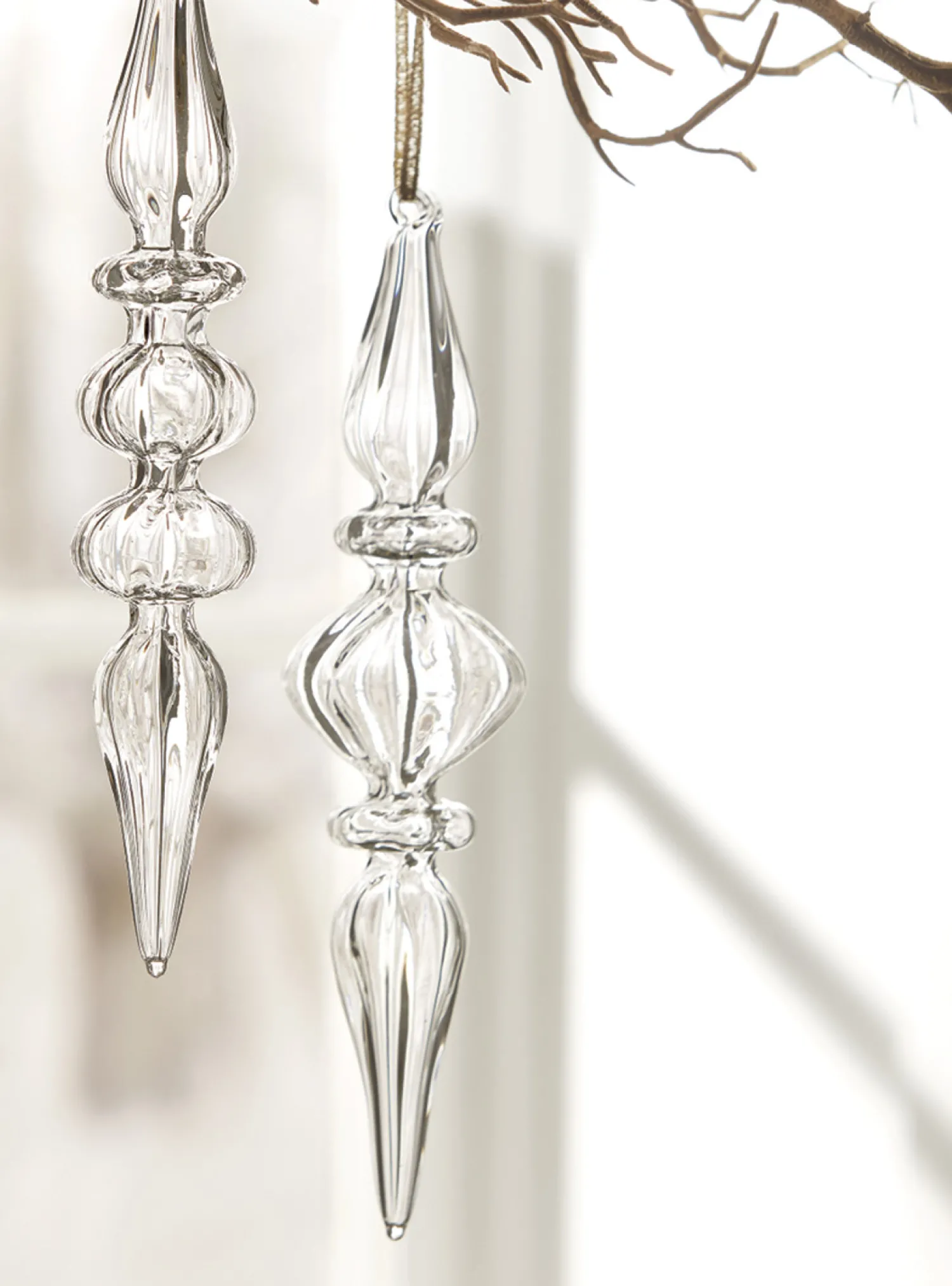 The Jolly Christmas Shop Raz 8" Clear Glass Finial Christmas Ornament 4022819
