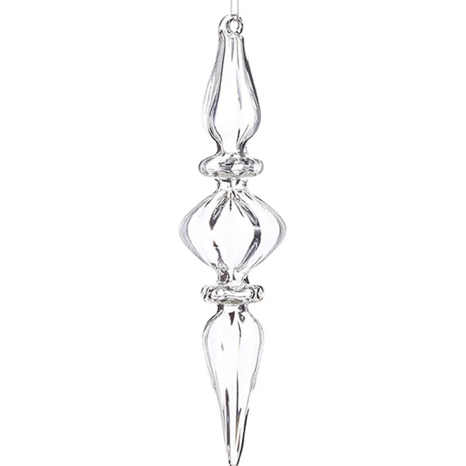 The Jolly Christmas Shop Raz 8" Clear Glass Finial Christmas Ornament 4022819