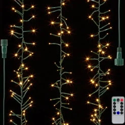 New The Jolly Christmas Shop Raz 34' Connectable Cluster Garland Green Wire With White Lights Christmas Light Strand L4137016