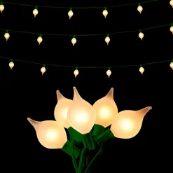 Discount The Jolly Christmas Shop Raz 14' Connectable Matte Kismet String Matte White Lights On Green Wire L4237004