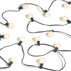 Online The Jolly Christmas Shop Raz 14' Connectable Matte White Globe Lights On A Green Wire L4337007