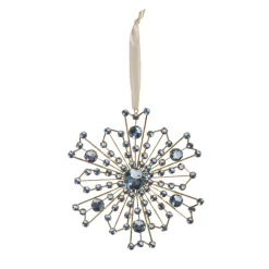 Clearance The Jolly Christmas Shop Raz 5" Cool Blue Jewel Snowflake Christmas Ornament 4413519
