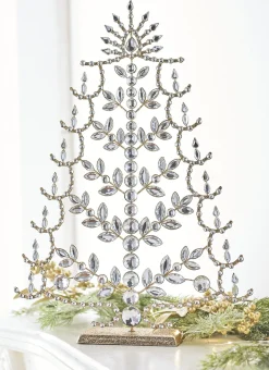 Clearance The Jolly Christmas Shop Raz 17" Crystal Jeweled Tree With Gold Glitter Christmas Decoration 4213512