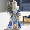 Discount The Jolly Christmas Shop Raz 7" Delft Santa With Tree Ornament 4352894