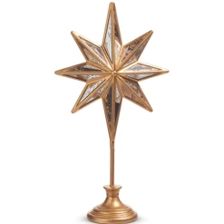 Best The Jolly Christmas Shop Raz 16" Distressed Mirrored Star On Base Christmas Decoration 4416223