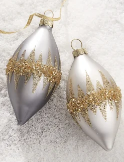 The Jolly Christmas Shop Raz 4.5" Double Point Gold Glittered Christmas Ornament 4120852