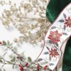 Hot The Jolly Christmas Shop Raz 4" Embroidered Poinsettia Wired Christmas Ribbon R4171885