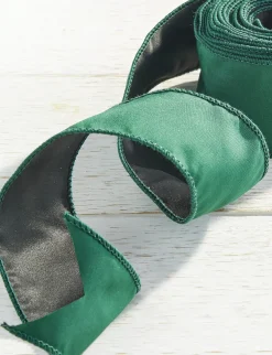 Clearance The Jolly Christmas Shop Raz 2.5" Emerald Green Wired Christmas Ribbon R4027799