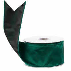 Clearance The Jolly Christmas Shop Raz 2.5" Emerald Green Wired Christmas Ribbon R4027799