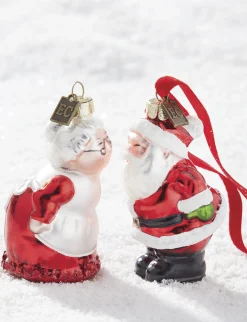 Hot The Jolly Christmas Shop Raz 3.5" Eric Cornina Mr. And Mrs. Claus Glass Christmas Ornament 4153127