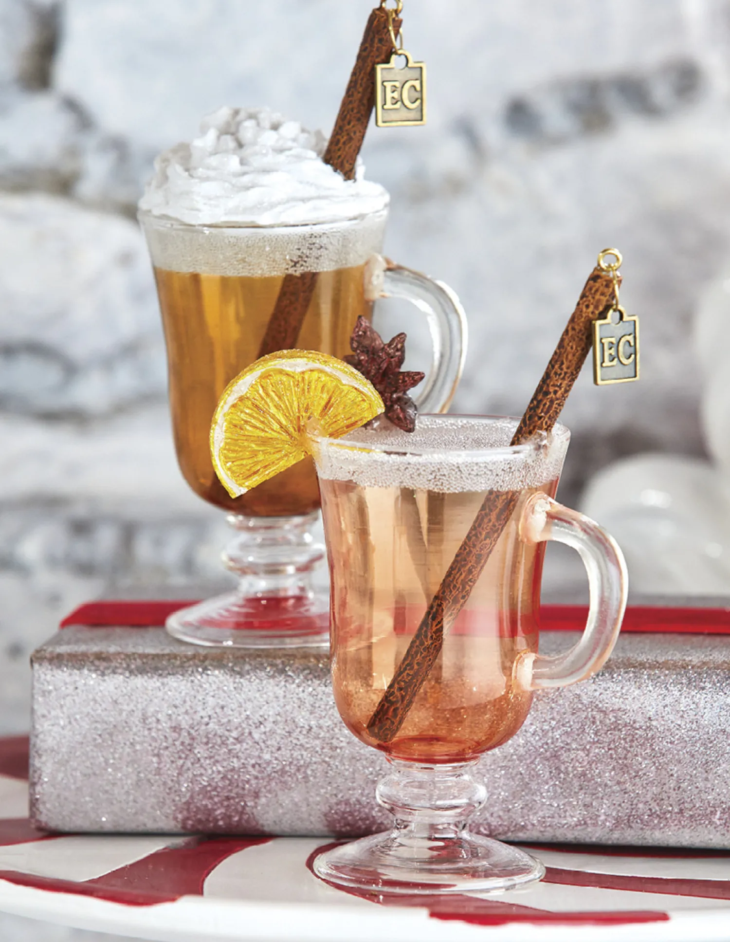 New The Jolly Christmas Shop Raz 5.25" Eric Cortina Hot Toddy Or Buttered Rum Glass Christmas Ornament 4153132