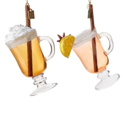New The Jolly Christmas Shop Raz 5.25" Eric Cortina Hot Toddy Or Buttered Rum Glass Christmas Ornament 4153132