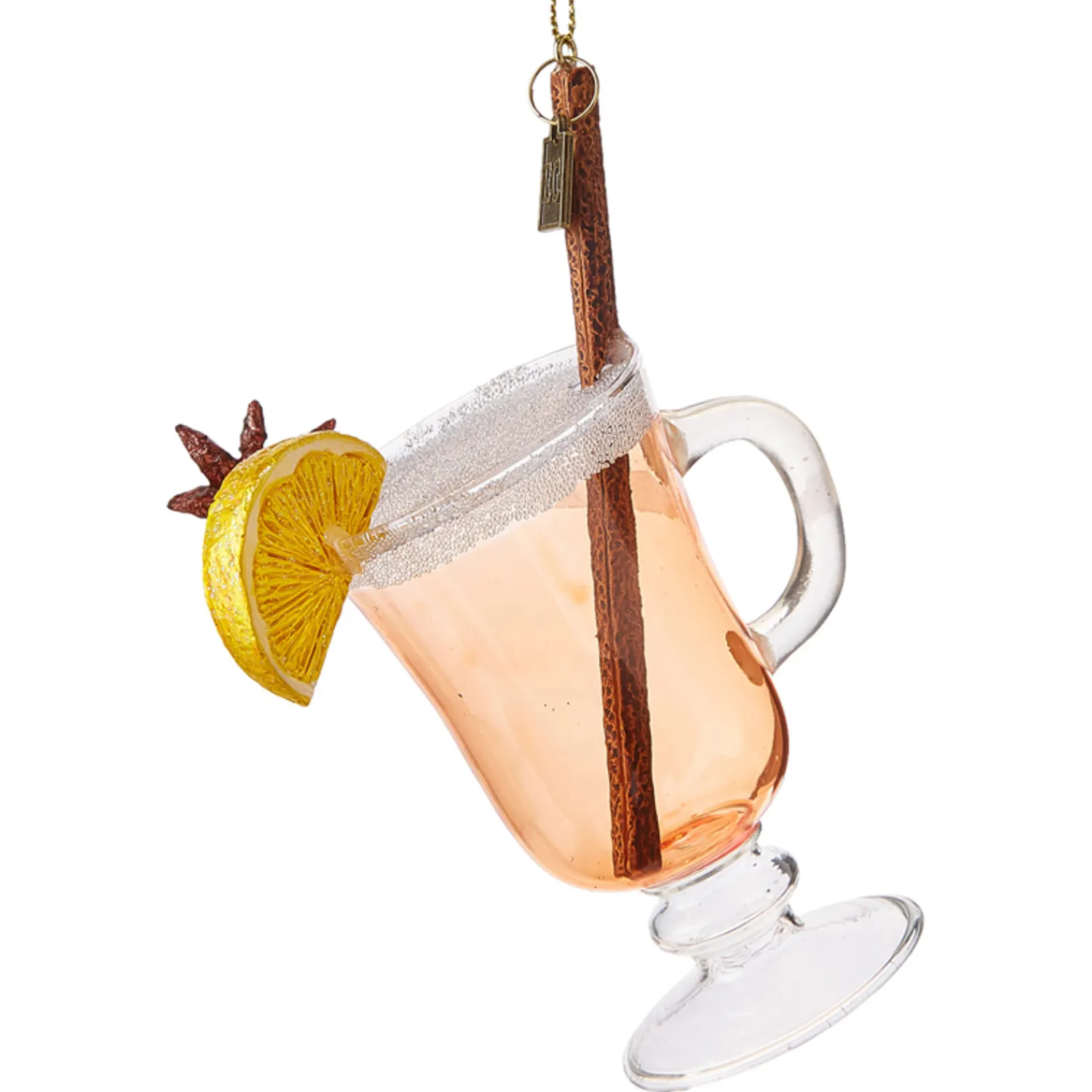 New The Jolly Christmas Shop Raz 5.25" Eric Cortina Hot Toddy Or Buttered Rum Glass Christmas Ornament 4153132