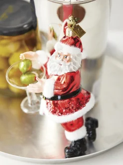 Best The Jolly Christmas Shop Raz 6" Eric Cortina Just One Drink Santa Glass Christmas Ornament 4153114