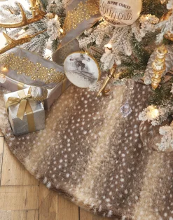 Discount The Jolly Christmas Shop Raz 48" Fawn Faux Fur Christmas Tree Skirt 4116409