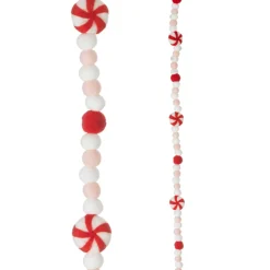 Best The Jolly Christmas Shop Raz 6' Felt Peppermint Pink, White And Red Christmas Tree Garland G4316077