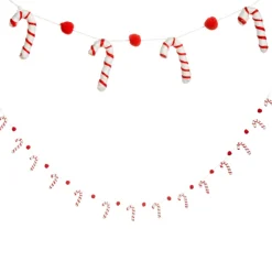 Best The Jolly Christmas Shop Raz 5.5' Felt Red And White Candy Cane Christmas Tree Garland G4319036