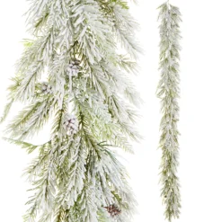 Sale The Jolly Christmas Shop Raz 6' Flocked Pine With Pinecone Christmas Garland G4310311