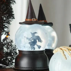 Online The Jolly Christmas Shop Raz 8" Flying Witch With Swirling Bats Lighted Halloween Water Globe Lantern 4416928