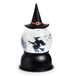 Online The Jolly Christmas Shop Raz 8" Flying Witch With Swirling Bats Lighted Halloween Water Globe Lantern 4416928