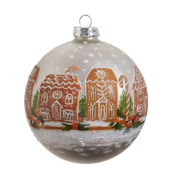 Hot The Jolly Christmas Shop Raz 5" Gingerbread House Ball Glass Christmas Ornament 4424581