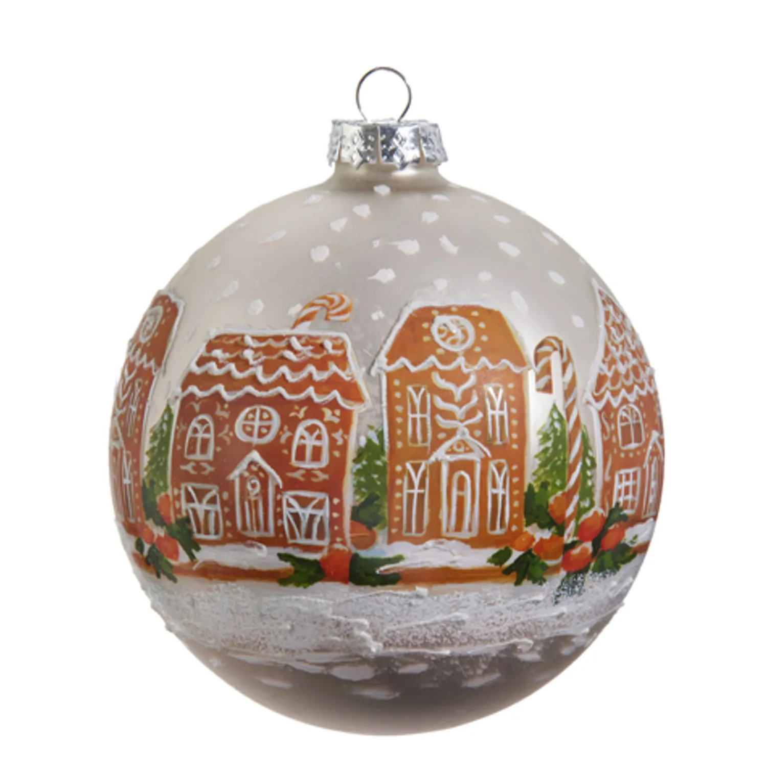 Hot The Jolly Christmas Shop Raz 5" Gingerbread House Ball Glass Christmas Ornament 4424581