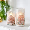 Discount The Jolly Christmas Shop Raz 8" Gingerbread House Glass Christmas Containers Or Candle Holders 4424539