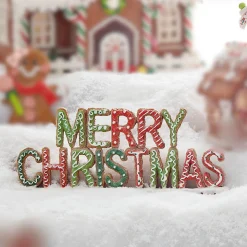The Jolly Christmas Shop Raz 11" Gingerbread Merry Christmas Sign 4211175