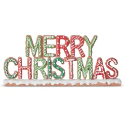 The Jolly Christmas Shop Raz 11" Gingerbread Merry Christmas Sign 4211175