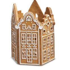 Best The Jolly Christmas Shop Raz 8" Gingerbread Village Christmas Candle Holder 4457717