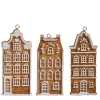 Best The Jolly Christmas Shop Raz 5" Gingerbread Village Townhouse Christmas Ornament Set Of 3 4457718