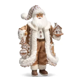 Online The Jolly Christmas Shop Raz 18" Gingham Gingerbread Christmas Santa Figure 4415585