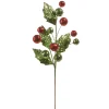 Hot The Jolly Christmas Shop Raz 23" Glittered Holly And Ornament Christmas Tree Spray F4406673
